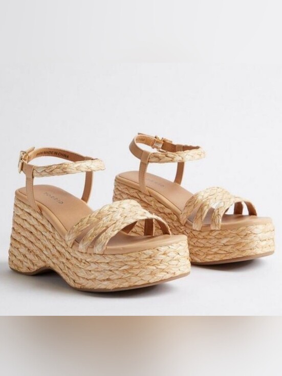 torrid Shoes - Torrid Natural Braided Espadrille Platform Sandals